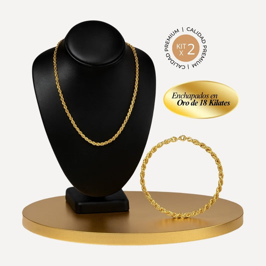 Collar + Pulsera enchapados en oro